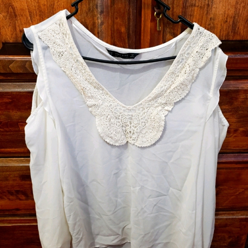 Zara Basic Long Sleeve Light Blouse - image 1